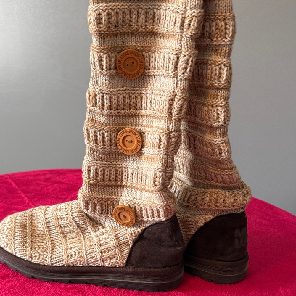 Muk Luks Knit Button-Accent Boots
